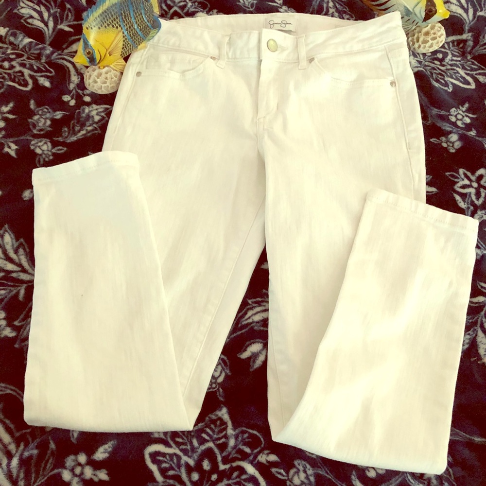 Jessica Simpson white, Rolled, Cropped Skinny 4/27